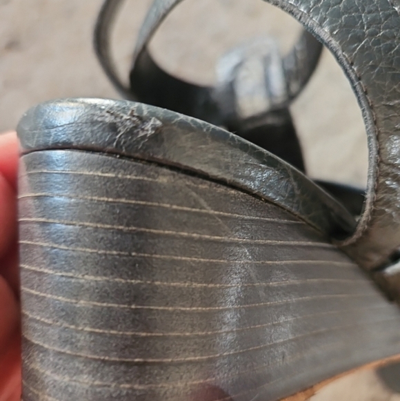 Balenciaga Womens Gray Arena Studded Gladiator Wedge 37.5 - Picture 14 of 14